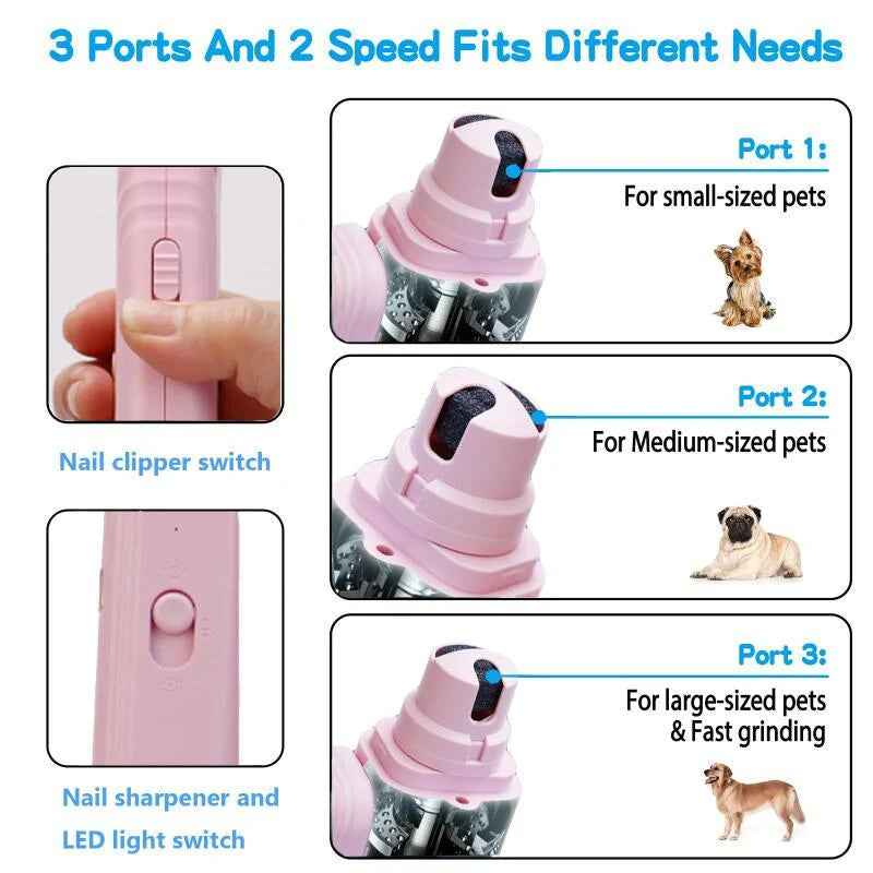 2 in 1 Pet Nail Clippers with Led Light Dog Cat Special Blood Line Scissors Multifunction Animals Paw Nail Trimmer Pet Supplies